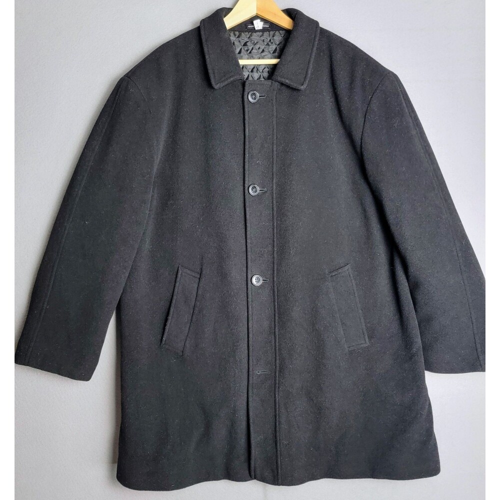 Lauren Ralph Lauren Men's Overcoat Size 44 Regular Black Wool Cashmere blend